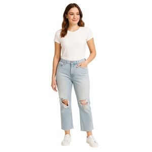 Rewash Light Wash Ankle Jeans‎ | Distressed Knees Raw Hem | Size 11 Juniors